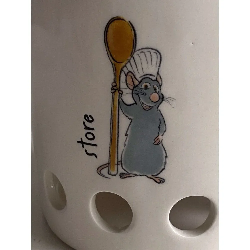 Rae Dunn Disney Pixar Ratatouille Ceramic Canister Cellar Store‎ With Holes NEW
